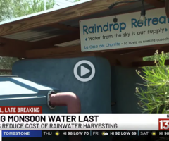 Screenshot of KOLD video about rainwater rebate classes