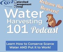 Water Harvesting 101 Podcast cover image displaying podcast title